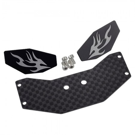 RC Rear Wing Carbon Fiber & Alloy Tail Wing for Losi 1/24 Micro-B 2WD BUGGY: Black