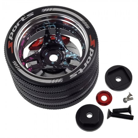 Aluminium RC Transmitter Steering Wheel for SANWA FUTABA Flysky NB4 X9: Splash Graffiti