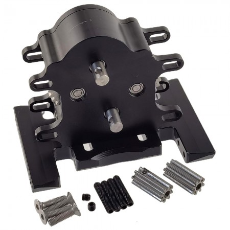 Aluminum Complete Assembled Dual Transmission Overdrive Gearbox / Installable 2 Motors for LCG Cheater Rigs SCX10 PRO Capra 1/10 RC Crawler: Black