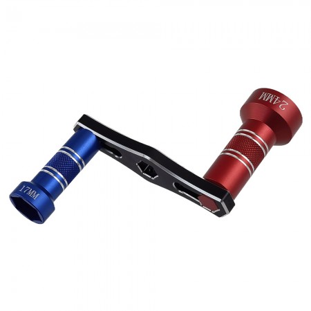 Interchangeable 17mm & 24mm Wheel Hex Nut Socket Sleeve Wrench RC Spanner Repair Tool For 1/6 1/8 1/10 scale RC Car Trucks Crawler Buggy: Blue-Red