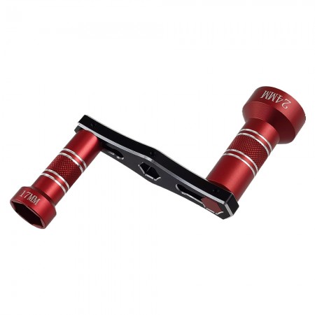 Interchangeable 17mm & 24mm Wheel Hex Nut Socket Sleeve Wrench RC Spanner Repair Tool For 1/6 1/8 1/10 scale RC Car Trucks Crawler Buggy: Red