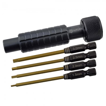 Precision Magnetic Multi-Bit Screwdriver Set with Ball Bearing Mechanism, Interchangeable Hex Chucks 1/4”(/6.35mm) & Hex1.5/2.0/2.5/3.0mm for RC Hobby Cars