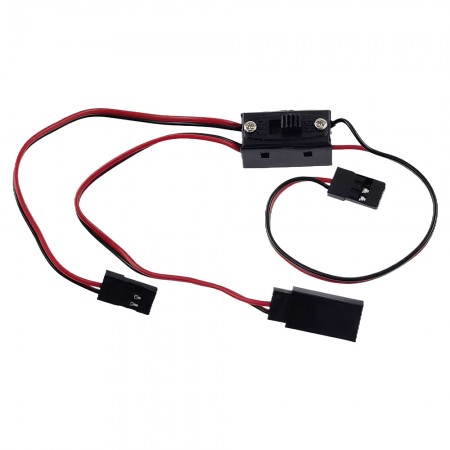 JR 1 Male to 1 JR Male + 1 FUTABA Female Conversion Connector with Switch 150mm+150mm 1pc/bag (1pc)