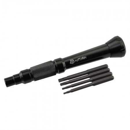 Precision Magnetic Multi-Bit Screwdriver Set with Ball Bearing Mechanism, Interchangeable Hex Chucks 4mm and Hex1.3/1.5/2.0/2.5mm for RC Hobby Cars