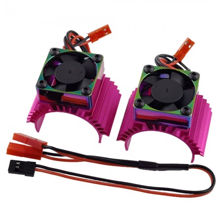 Alloy RC Motor Heat Sink Kit w/ Fans for 36mm Diameter Motor: Pink (30x30mm Fans) (Motor 380 540 550 3650 3660 3674, 4.8V-8.4V)