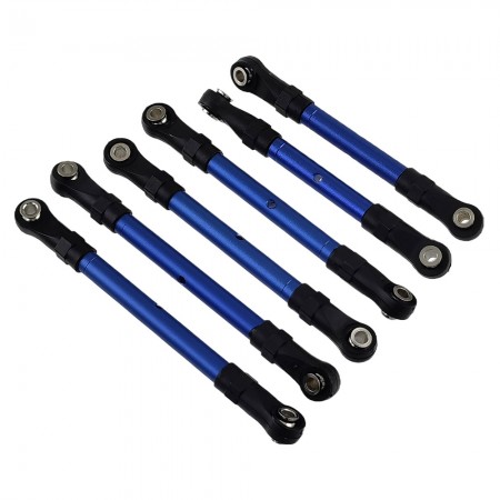 Adjustable Front & Rear Pull Rod Link Tie Rod Steering Rod For Traxxas Hoss/Slash/Rustler 4WD RC Car: Blue