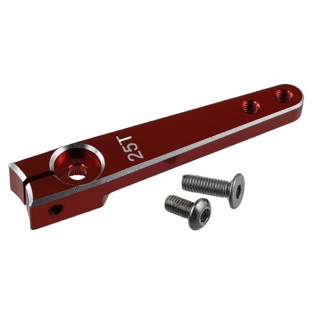 Aluminum Clamping 25T Servo Horn 1.5 inch: Red  Size: 52x10x6.5mm Torque Distance:  32mm(1.25inch) / 38mm(1.5inch) /