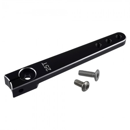 Aluminum Clamping 25T Servo Horn 2inch: Black  Size: 65.8x10x6.5mm Torque Distance:  38mm(1.5inch) / 44.5mm(1.75inch) 50.8mm(2inch)
