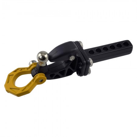 Metal Trailer Drop Hitch Receiver Towball with Scale Tow Shackles for 1/10th Scale Crawler: Yellow
