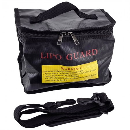 Fireproof & Explosion-proof Lipo Battery Safe Bag - Portable Guard Case for RC Drone Batteries: Black 200x140x170mm