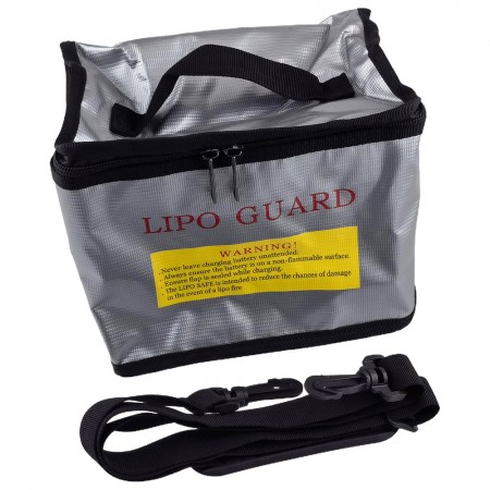Fireproof & Explosion-proof Lipo Battery Safe Bag - Portable Guard Case for RC Drone Batteries: Silver 200x140x170mm