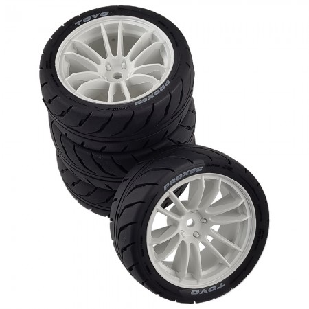B Typle RC Rally Drift Tires On Road Racing Car Wheels Tyre for 1:10 Tamiya HSP HPI Kyosho TT01 TT02 XV01 XV02 PTG-2 Spare Parts: White 65.5x26mm