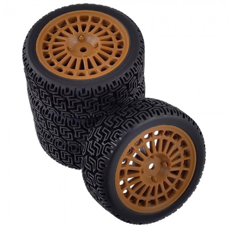 C Type 1/10 RC Rally Wheels Tires Car Rubber Tires for Tamiya TT-01 TT-02 TT01E RC Car: Brown 70x26mm