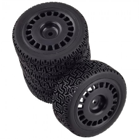 D Type 1/10 RC Rally Wheels Tires Car Rubber Tires for Tamiya TT-01 TT-02 TT01E RC Car: Black 70x26mm
