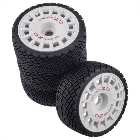 1/8 RC On Road Tires And Plastic Street Wheels 17mm Hex OD 3.94'' 1/7 Rally Racing Tyres For 1:8 1:7 Touring Street Drift Car Tamiya HPI WR8 HSP ARRMA Redcat Losi Kyosho GT2 VRX W10 (White) 100x41mm