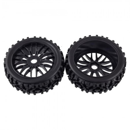 2pcs 1/8 Rc Buggy Off-Road Wheels & Tires Set for Kyosho Inferno Neo - Mp9 Hsp: Black 115x43mm 17mm Hex Hub