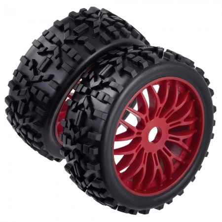 2pcs 1/8 Rc Buggy Off-Road Wheels & Tires Set for Kyosho Inferno Neo - Mp9 Hsp: Red 115x43mm 17mm Hex Hub