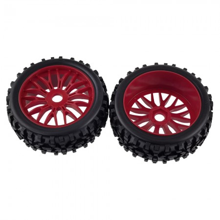 2pcs 1/8 Rc Buggy Off-Road Wheels & Tires Set for Kyosho Inferno Neo - Mp9 Hsp: Red 115x43mm 17mm Hex Hub