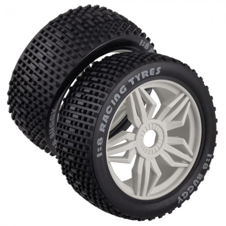 2pcs Compatible with Kyosho MP10 for Buggy 4WD for HSP 1/8 RC Car Tires Upgrade Wheels Off Road for Buggy Tires: White 110x45mm 17mm Hex Hub