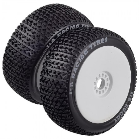 2pcs Compatible with Kyosho HONGNOR ZD for Buggy 4WD for HSP 1/8 RC Car Tires Upgrade Wheels Off Road for Buggy Tires: White 110x45mm 17mm Hex Hub