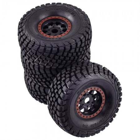 1/7 Mojave Desert Short Course Truck Tires Wheel Compatible with TRAXXAS UDR Off-Road Buggy Tire 17MM Adapter Wearable FS 336184 RC Model Car (Red) 138x57mm 17mm Hex Hub