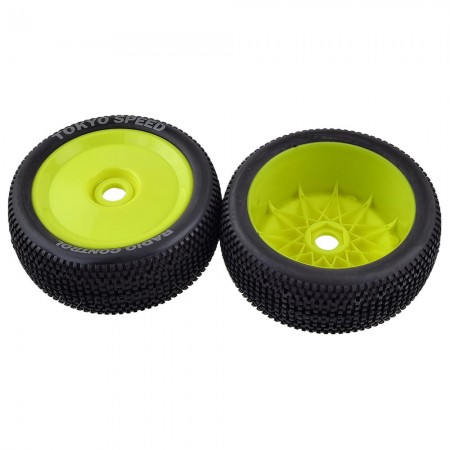 2pcs RC Tires Buggy 4WD for Serpent XRAY  HONGNOR X3 1/8 RC Car Tires Upgrade Wheels Off Road for Buggy Tires: Yellow 110x45mm 17mm Hex Hub
