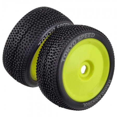 2pcs RC Tires Buggy 4WD for Serpent XRAY  HONGNOR X3 1/8 RC Car Tires Upgrade Wheels Off Road for Buggy Tires: Yellow 110x45mm 17mm Hex Hub