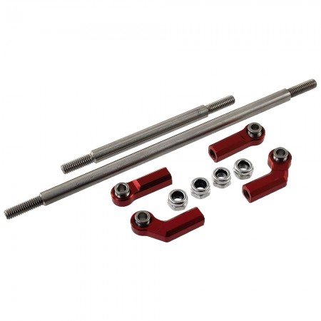 Steel Steering Rod Servo Linkage with M4 Rod Ends for Vanquish VS4-10 Phoenix F10 Portal Axle / SCX10 III AR45