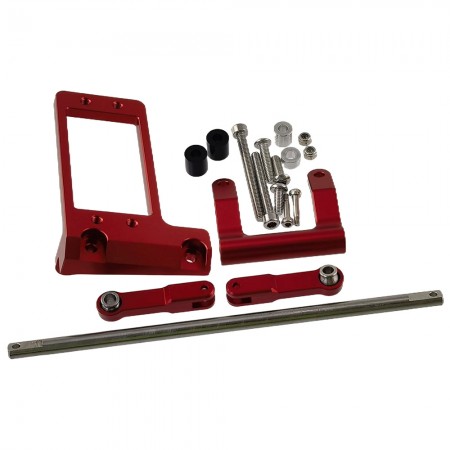 Aluminium BAT Servo Mount with Hydraulic Steering Link for VP Capra F9 Portal Axle LCG Chassis 1/10 RC Crawler: Red