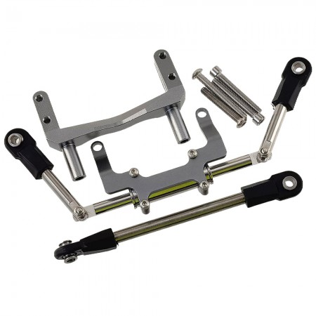 Aluminium SOA Servo Mount with Scale Hydraulic Steering Link for FIMONDA ROCKJOCK SCX10 II Straight Axle 1/10 RC Crawler: TiColor