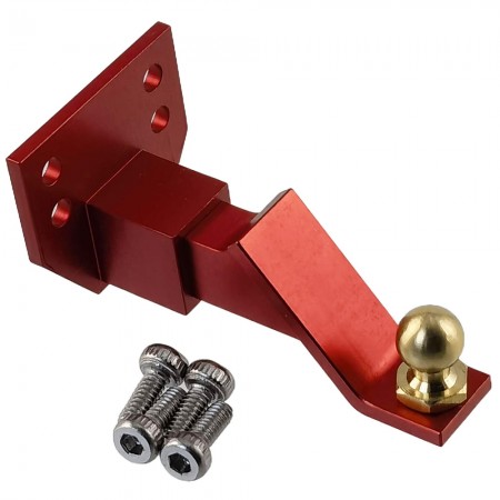 Aluminum RC Trailer Hook Drop Hitch Receiver with Dia 4.5mm Ball for 1/10 RC Crawler Car: Red (13mm distance Mount Holes)