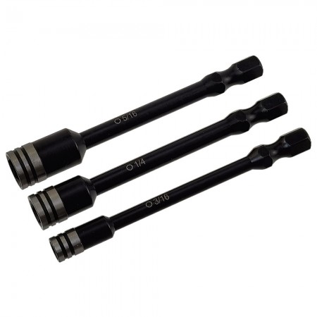 RC Power Tool Nut Driver Tips 3pcs: Black TiCoated (Chuck 6.35mm/1/4) BOX 3/16 1/4 5/16