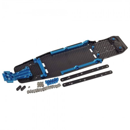 Carbon Fiber Molded All in One Main Chassis with Aluminium Bulkhead Set for Tamiya BBX (BB-01) Buggy: SkyBlue