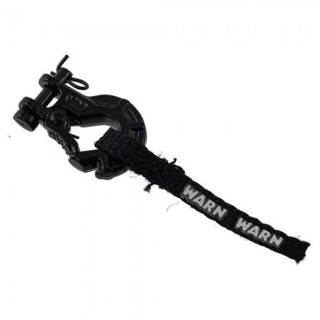 RC Car Metal Winch Hook with Winch Pull Strap Tags Decoration for 1/10 RC Crawler: Black