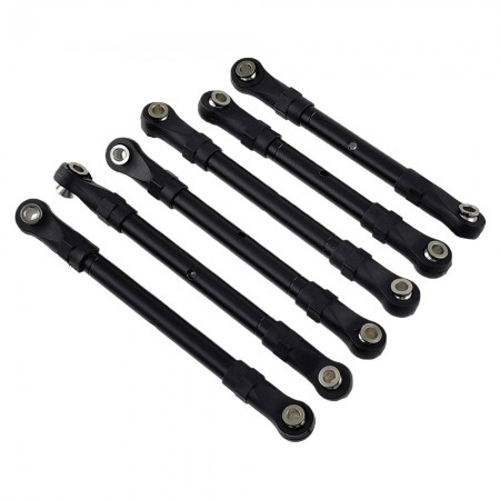 Adjustable Front & Rear Pull Rod Link Tie Rod Steering Rod For Traxxas Hoss/Slash/Rustler 4WD RC Car: Black