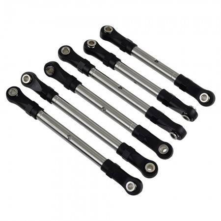 Adjustable Front & Rear Pull Rod Link Tie Rod Steering Rod For Traxxas Hoss/Slash/Rustler 4WD RC Car: Heavy Stainless Steel