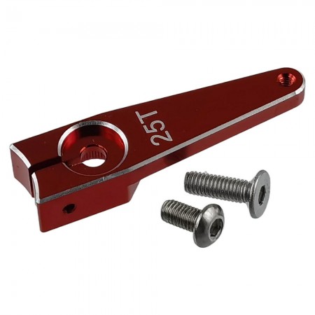 Aluminum Clamping 25T Servo Horn 1 inch: Red  Size: 37x10x6.5mm Torque Distance:  26mm(1inch)