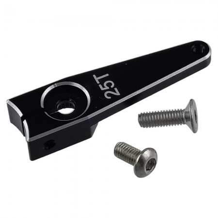 Aluminum Clamping 25T Servo Horn 1 inch: Black  Size: 37x10x6.5mm Torque Distance:  26mm(1inch)