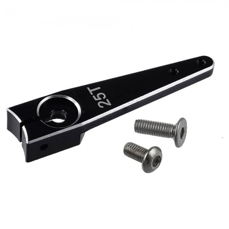 Aluminum Clamping 25T Servo Horn 1.25 inch: Black  Size: 44x10x6.5mm Torque Distance:  26mm(1inch) / 32mm(1.25inch)