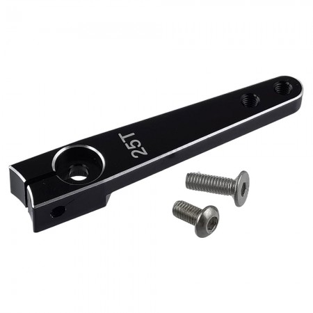 Aluminum Clamping 25T Servo Horn 1.5 inch: Black  Size: 52x10x6.5mm Torque Distance:  32mm(1.25inch) / 38mm(1.5inch) 