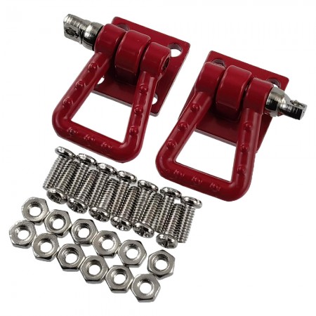 RC Car Metal Scale Winch Tow Shackles for 1/10 RC Crawler: Red