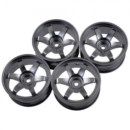 Aluminum 1/10 RC On Road Wheels Rims 4PCS with 12mm Hex Drift Hubs for 1:10 Scale Rally Racing Car Tires: TI-Color 52x26mm  4pcs/set (Tamiya TT01 TT02 XV01 TA06 A959 PTG2 HPI KYOSHO HSP PTG2 Touring Street Tyres)