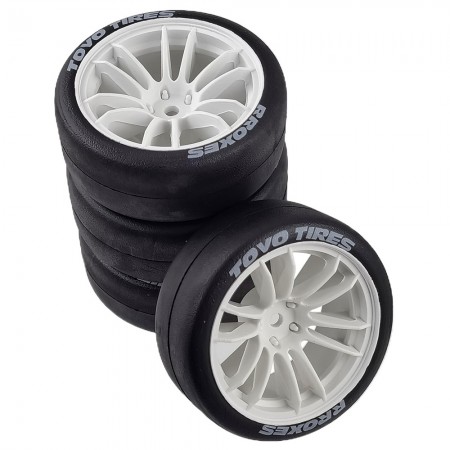 RC Rally Drift Tires On Road Racing Car Wheels Tyre for 1:10 Tamiya HSP HPI Kyosho TT01 TT02 XV01 XV02 PTG-2 Spare Parts: White 65.5x26mm