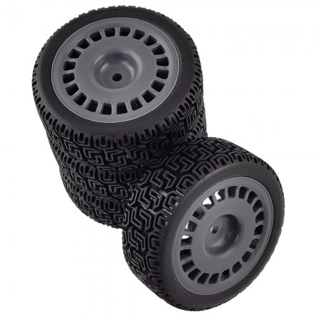 D Type 1/10 RC Rally Wheels Tires Car Rubber Tires for Tamiya TT-01 TT-02 TT01E RC Car: Grey 70x26mm