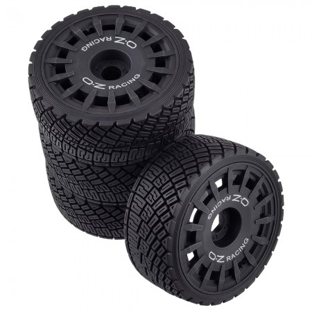 1/8 RC On Road Tires And Plastic Street Wheels 17mm Hex OD 3.94'' 1/7 Rally Racing Tyres For 1:8 1:7 Touring Street Drift Car Tamiya HPI WR8 HSP ARRMA Redcat Losi Kyosho GT2 VRX W10 (Black) 100x41mm