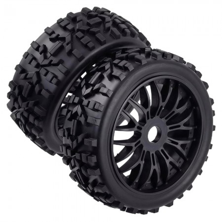 2pcs 1/8 Rc Buggy Off-Road Wheels & Tires Set for Kyosho Inferno Neo - Mp9 Hsp: Black 115x43mm 17mm Hex Hub