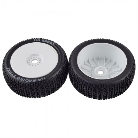 2pcs Compatible with Kyosho HONGNOR ZD for Buggy 4WD for HSP 1/8 RC Car Tires Upgrade Wheels Off Road for Buggy Tires: White 110x45mm 17mm Hex Hub