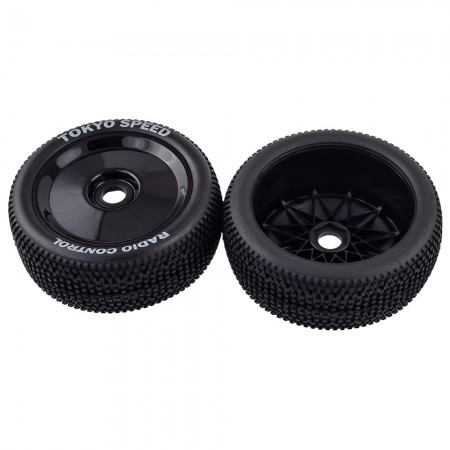2pcs RC Tires Buggy 4WD for Serpent XRAY  HONGNOR X3 1/8 RC Car Tires Upgrade Wheels Off Road for Buggy Tires: Black 110x45mm 17mm Hex Hub