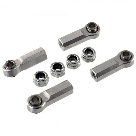 Aluminum Straight Link Steering Rod Ends with M4 CW Thread Bore for 1/10 RC Crawler 4pcs: Silver