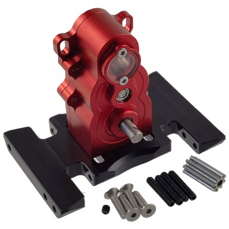 Aluminium Complete Assembled Vertical Gear Box / Gearbox for TRX4 SCX10 RC4WD 1/10 RC Crawler: Red